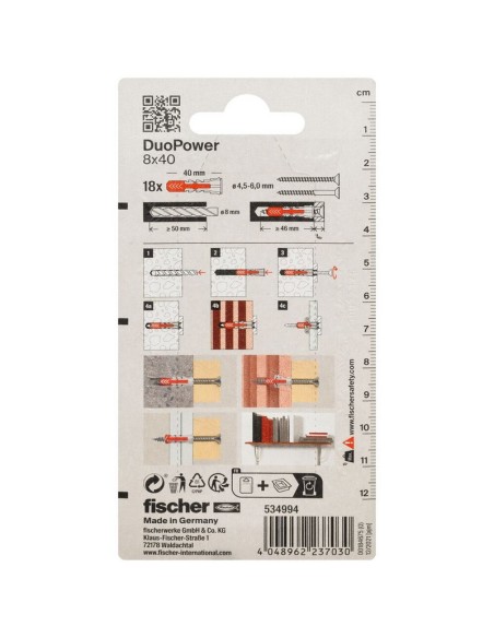 BLISTER DUOPOWER 8X40 BL 18 UD.FISCHER