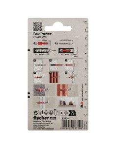 BLISTER DUOPOWER 8X40 WH BL 4 UD.FISCHER 2