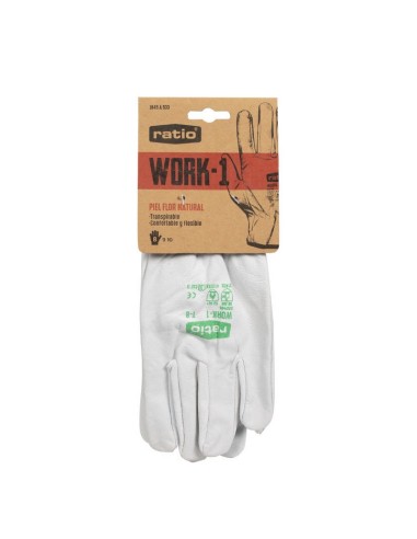 GUANTE PIEL FLOR COLOR BLANCO TALLA 10