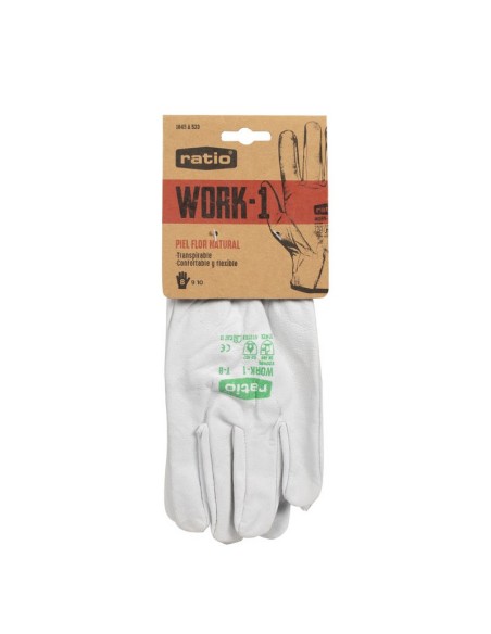 GUANTE PIEL FLOR COLOR BLANCO TALLA 9