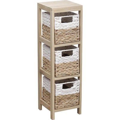 MUEBLE AUX.3 CESTAS BLANCO/NATURAL 22x22