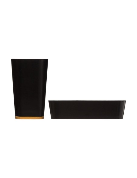 SERIE NATUREO. VASO+JABONERA NEGRO BAMBU