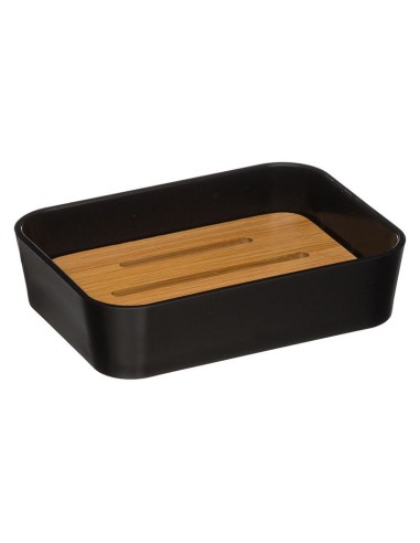 SERIE NATUREO. VASO+JABONERA NEGRO BAMBU