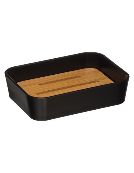 SERIE NATUREO. VASO+JABONERA NEGRO BAMBU