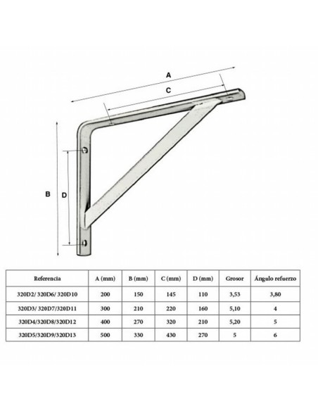 ESCUADRA G.RESIST. 500X330. PLATA