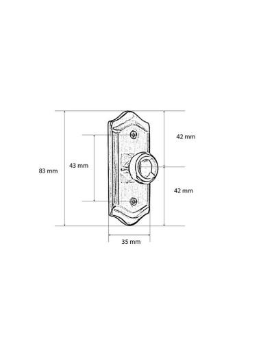 TIRADOR MALETERO. 35x83  mm. NÍQUEL M.