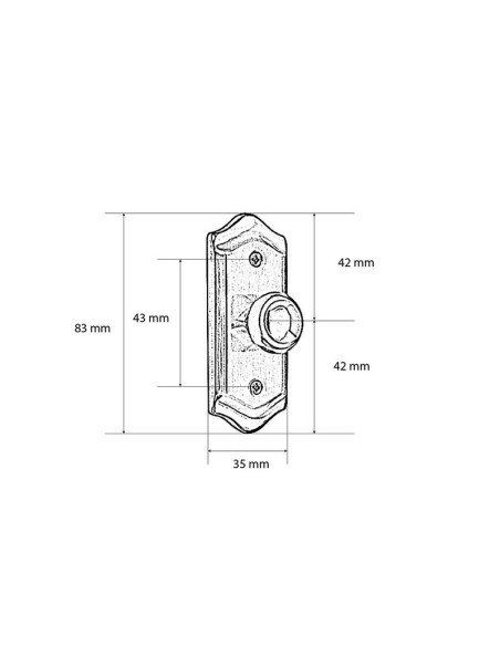 TIRADOR MALETERO. 35x83  mm. NÍQUEL M.