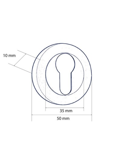 ROSETA C/BOCALLAVE Ø 50 MM. NEGRO.