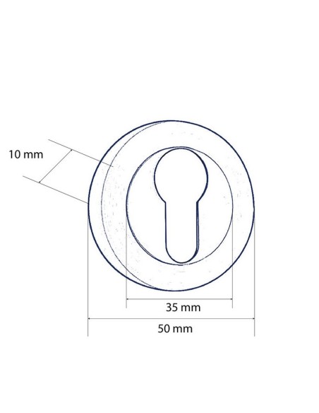ROSETA C/BOCALLAVE Ø 50 MM. NEGRO.