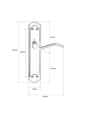 MANILLA PLACA. 49x256  mm. NÍQUEL M.