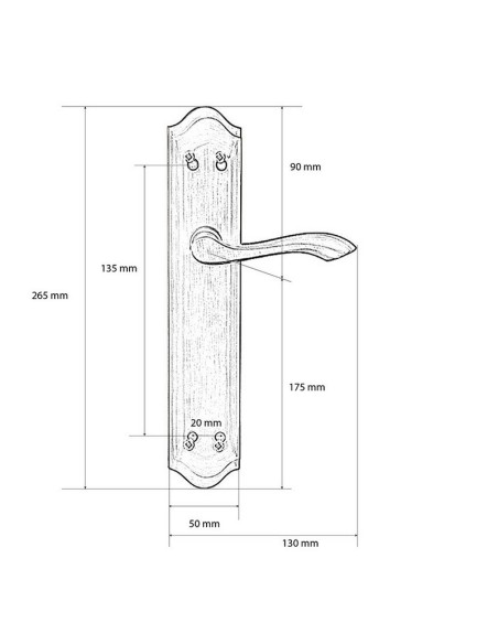 MANILLA C/ PLACA.CUERO INGLES.50xh264mm.