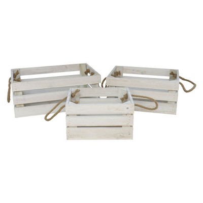 CAJA DECORATIVA MADERA WARREN X3 BLANCA