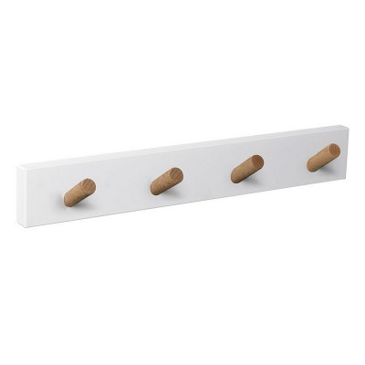 PERCHA PARED BLANCA 4 POMOS INCL.NATURAL