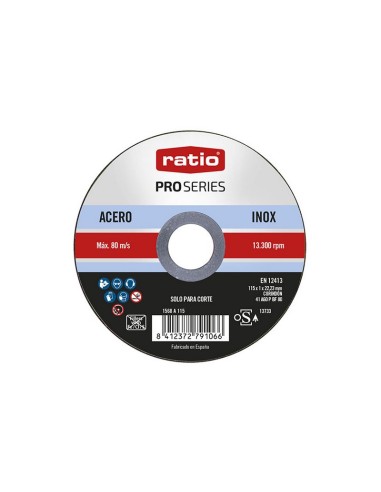 DISCO CORTE INOX/METAL 115X1  RATIO+