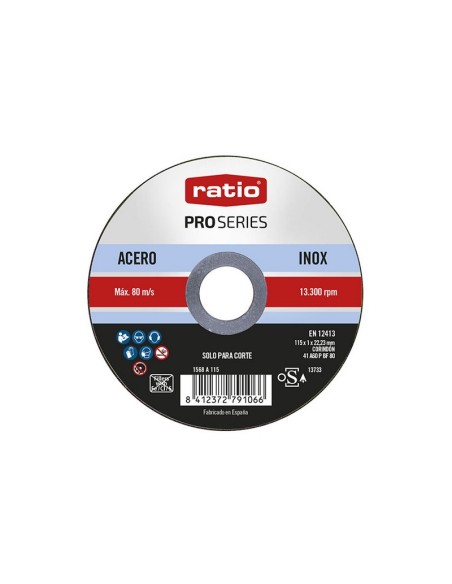 DISCO CORTE INOX/METAL 115X1  RATIO+