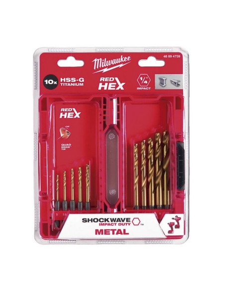 ESTUCHE 10 BROCAS HSS-G TIN