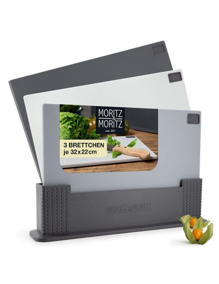 Juego 3 tablas de cortar MORITZ & MORITZ con soporte