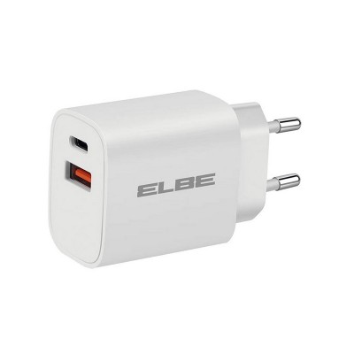 CARGADOR PARED DUAL USB+TYPE C BLANCO