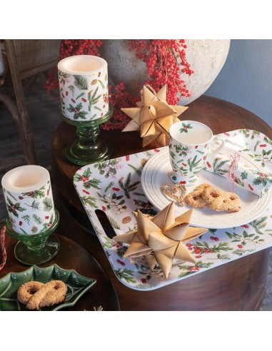 SERIE WINTER GREENERY.SERVILLETA 33X33CM