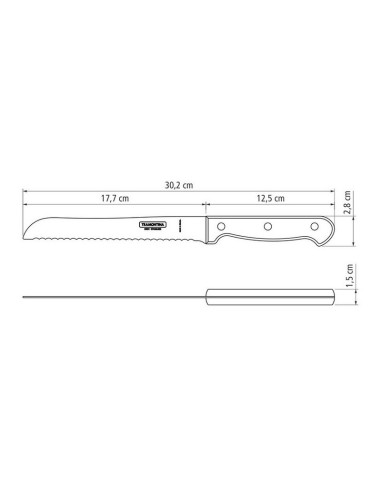 CUCHILLO P/PAN 18 CM POLYWOOD