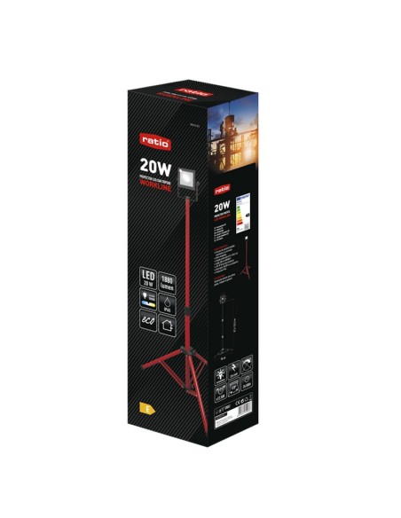 FOCO LED CON TRIPODE 20W WORKLINE 5000K