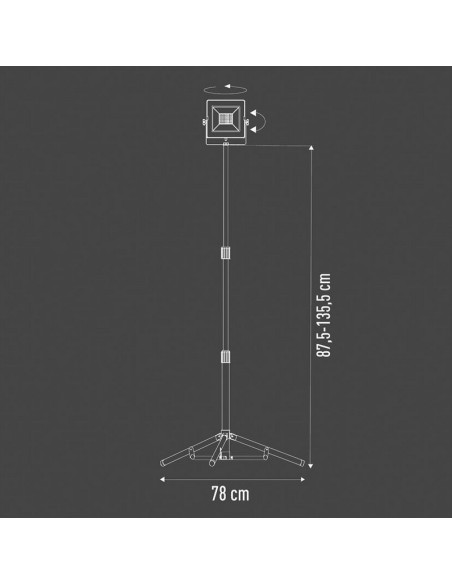 FOCO LED CON TRIPODE 20W WORKLINE 5000K