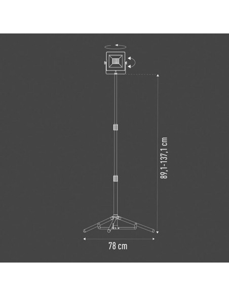 FOCO LED CON TRIPODE 30W WORKLINE 5000K