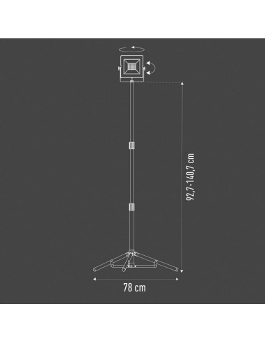 FOCO LED CON TRIPODE 50W WORKLINE 5000K
