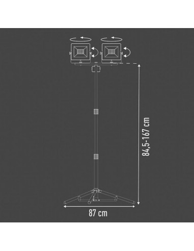 FOCO LED C/TRIPODE 2X20W WORKLINE 5000K
