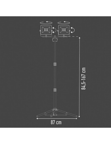FOCO LED C/TRIPODE 2X20W WORKLINE 5000K
