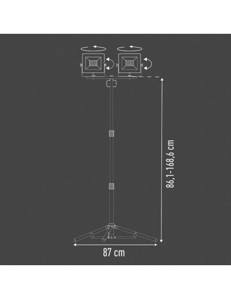 FOCO LED C/TRIPODE 2X30W WORKLINE 5000K