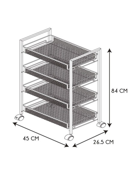 CARRITO CAMARERA C/RUEDAS 4 ALTURAS