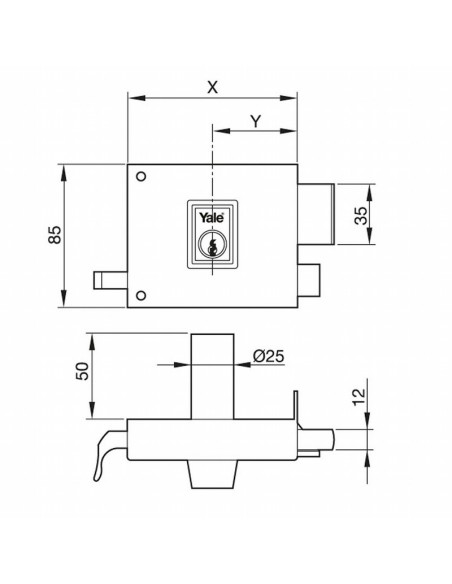 CERRADURA SOBR.125120DHP.  DCHA.YALE
