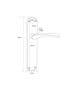 MANILLA C/ PLACA.NIQUEL SAT .45xh242 mm. 2