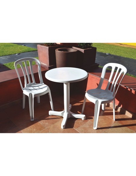 MESA BALCÓN Ø 60 CM. BLANCA