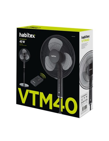 VENTILADOR PIE M.VPM 40. NEGRO. HABITEX
