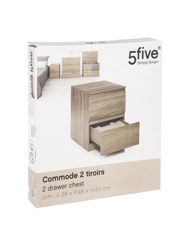 MESITA DE NOCHE 2 CAJONES DOLO