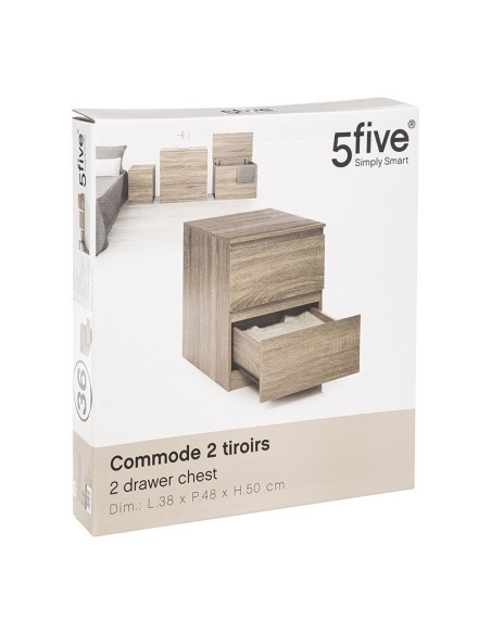 MESITA DE NOCHE 2 CAJONES DOLO