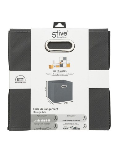 CESTA DE TELA 31X31CM. GRIS ANTRACITA