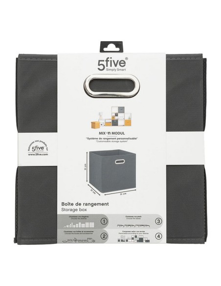 CESTA DE TELA 31X31CM. GRIS ANTRACITA