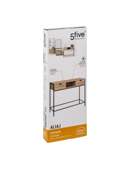 CONSOLA ALIAJ ROBLE NAT. 100X35XH.80 CM.