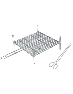 PARRILLA DOBLE REFORZADA 40X45CM+PINZA