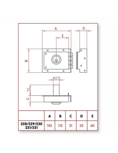 CERRADURA SOBR.Nº230 120MM.IZDA.JIS 2