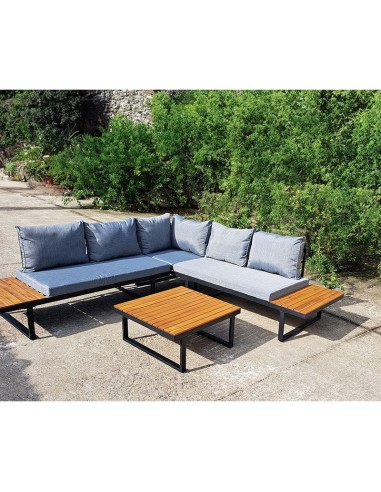 CONJUNTO RINCONERO ACERO/MADERA.