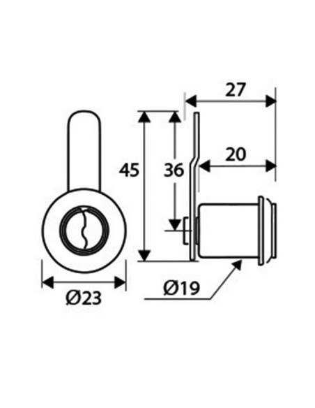 CERRADURA BUZON CURVA CM05 20MM