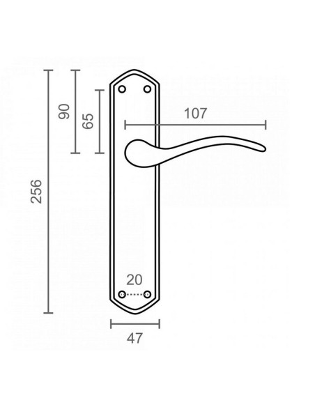 MANILLA PLACA 202  256X120X50MM NS JGO2