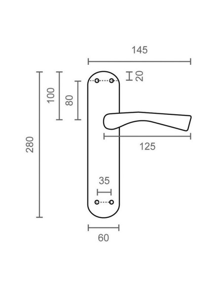 MANILLA PLACA 707  145X280X70MM NS JGO2