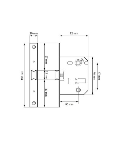PICAPORTE UNIFICADO  PCT01 47MM NS