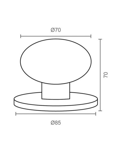 POMO PUERTA LISO PP02 70MM LP