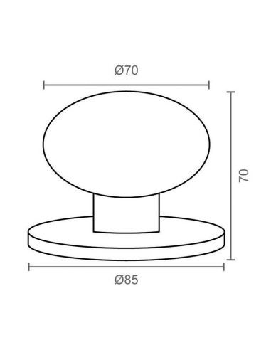 POMO PUERTA LISO PP02 70MM NS